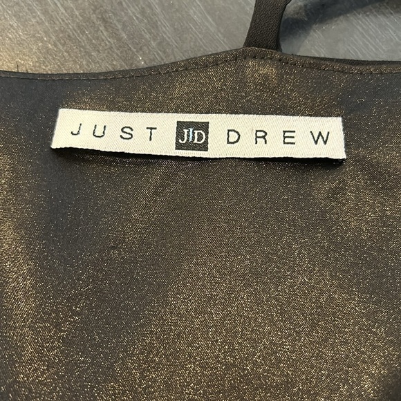 Just Drew Black Zippered Back Spaghetti Strap Fitted Midi Dress Size 2 - Picture 6 of 8